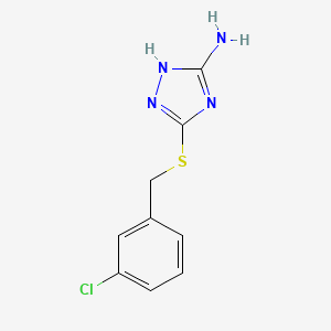molecular formula C9H9ClN4S B2371957 3-[(3-Chlorobenzyl)sulfanyl]-1H-1,2,4-triazol-5-ylamine CAS No. 344262-76-6