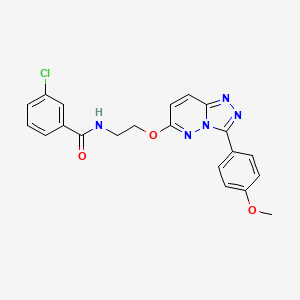 molecular formula C21H18ClN5O3 B2371958 3-chloro-N-(2-((3-(4-methoxyphenyl)-[1,2,4]triazolo[4,3-b]pyridazin-6-yl)oxy)ethyl)benzamide CAS No. 1021030-88-5