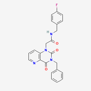 molecular formula C23H19FN4O3 B2371965 2-(3-benzyl-2,4-dioxo-3,4-dihydropyrido[3,2-d]pyrimidin-1(2H)-yl)-N-(4-fluorobenzyl)acetamide CAS No. 921873-81-6