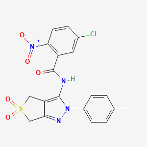 molecular formula C19H15ClN4O5S B2371968 5-chloro-N-[2-(4-methylphenyl)-5,5-dioxo-4,6-dihydrothieno[3,4-c]pyrazol-3-yl]-2-nitrobenzamide CAS No. 449787-70-6