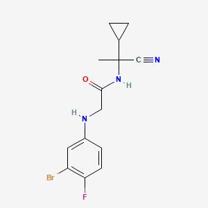 molecular formula C14H15BrFN3O B2371978 2-(3-Bromo-4-fluoroanilino)-N-(1-cyano-1-cyclopropylethyl)acetamide CAS No. 1436209-58-3