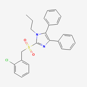 molecular formula C25H23ClN2O2S B2371990 2-chlorobenzyl 4,5-diphenyl-1-propyl-1H-imidazol-2-yl sulfone CAS No. 339277-73-5