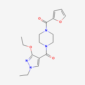 molecular formula C17H22N4O4 B2371992 (3-乙氧基-1-乙基-1H-吡唑-4-基)(4-(呋喃-2-羰基)哌嗪-1-基)甲酮 CAS No. 1014049-73-0