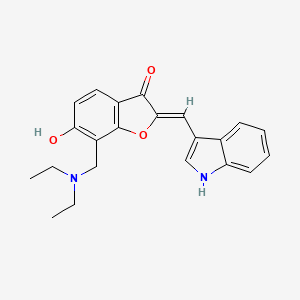 molecular formula C22H22N2O3 B2371993 (Z)-2-((1H-indol-3-yl)methylene)-7-((diethylamino)methyl)-6-hydroxybenzofuran-3(2H)-one CAS No. 896808-67-6