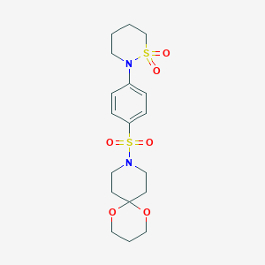 2-(4-(1,5-Dioxa-9-azaspiro[5.5]undecan-9-ylsulfonyl)phenyl)-1,2-thiazinane 1,1-dioxide