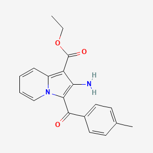 molecular formula C19H18N2O3 B2372021 Ethyl 2-amino-3-(4-methylbenzoyl)indolizine-1-carboxylate CAS No. 63014-82-4