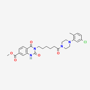 Methyl 3-(6-(4-(5-chloro-2-methylphenyl)piperazin-1-yl)-6-oxohexyl)-2,4-dioxo-1,2,3,4-tetrahydroquinazoline-7-carboxylate