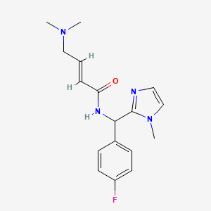 (E)-4-(Dimethylamino)-N-[(4-fluorophenyl)-(1-methylimidazol-2-yl)methyl]but-2-enamide