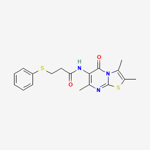 3-(phenylthio)-N-(2,3,7-trimethyl-5-oxo-5H-thiazolo[3,2-a]pyrimidin-6-yl)propanamide