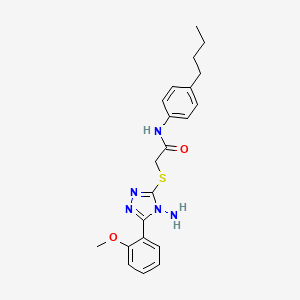 2-((4-amino-5-(2-methoxyphenyl)-4H-1,2,4-triazol-3-yl)thio)-N-(4-butylphenyl)acetamide