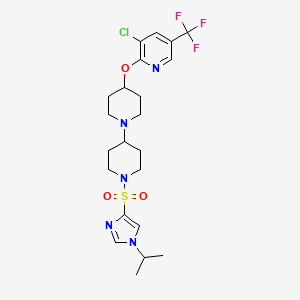 4-{[3-chloro-5-(trifluoromethyl)pyridin-2-yl]oxy}-1'-{[1-(propan-2-yl)-1H-imidazol-4-yl]sulfonyl}-1,4'-bipiperidine