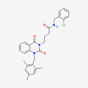 N-(2-chlorobenzyl)-4-[1-(mesitylmethyl)-2,4-dioxo-1,4-dihydroquinazolin-3(2H)-yl]butanamide