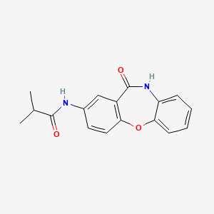 molecular formula C17H16N2O3 B2372066 N-(11-oxo-10,11-dihydrodibenzo[b,f][1,4]oxazepin-2-yl)isobutyramide CAS No. 922082-89-1
