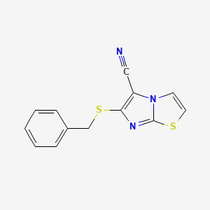 molecular formula C13H9N3S2 B2372067 6-(苄硫基)咪唑并[2,1-b][1,3]噻唑-5-腈 CAS No. 303996-45-4