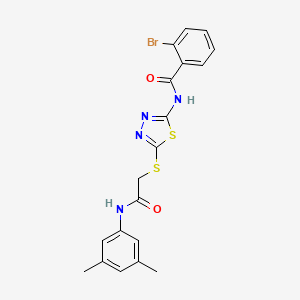 molecular formula C19H17BrN4O2S2 B2372077 2-bromo-N-(5-((2-((3,5-dimethylphenyl)amino)-2-oxoethyl)thio)-1,3,4-thiadiazol-2-yl)benzamide CAS No. 392296-31-0