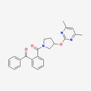 molecular formula C24H23N3O3 B2372080 (2-Benzoylphenyl)(3-((4,6-dimethylpyrimidin-2-yl)oxy)pyrrolidin-1-yl)methanone CAS No. 2034530-98-6