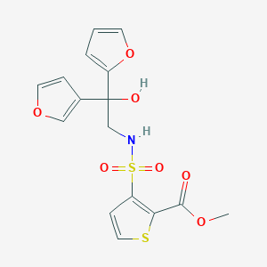 molecular formula C16H15NO7S2 B2372084 methyl 3-(N-(2-(furan-2-yl)-2-(furan-3-yl)-2-hydroxyethyl)sulfamoyl)thiophene-2-carboxylate CAS No. 2034236-25-2