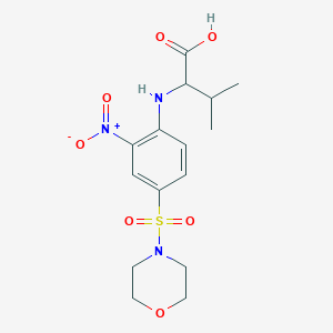 molecular formula C15H21N3O7S B2372085 3-Methyl-2-{[4-(morpholine-4-sulfonyl)-2-nitrophenyl]amino}butanoic acid CAS No. 1009549-98-7