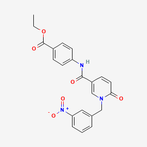 molecular formula C22H19N3O6 B2372089 Ethyl 4-(1-(3-nitrobenzyl)-6-oxo-1,6-dihydropyridine-3-carboxamido)benzoate CAS No. 899970-50-4