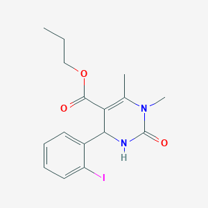 molecular formula C16H19IN2O3 B2372099 Propyl 4-(2-iodophenyl)-1,6-dimethyl-2-oxo-1,2,3,4-tetrahydropyrimidine-5-carboxylate CAS No. 314046-91-8