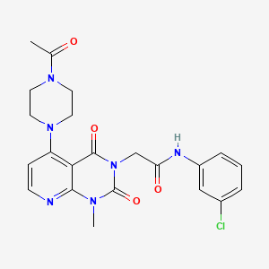 molecular formula C22H23ClN6O4 B2372100 2-(5-(4-acetylpiperazin-1-yl)-1-methyl-2,4-dioxo-1,2-dihydropyrido[2,3-d]pyrimidin-3(4H)-yl)-N-(3-chlorophenyl)acetamide CAS No. 1021123-62-5