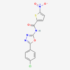 molecular formula C13H7ClN4O4S B2372108 N-(5-(4-chlorophenyl)-1,3,4-oxadiazol-2-yl)-5-nitrothiophene-2-carboxamide CAS No. 921080-02-6