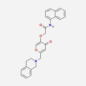 2-((6-((3,4-dihydroisoquinolin-2(1H)-yl)methyl)-4-oxo-4H-pyran-3-yl)oxy)-N-(naphthalen-1-yl)acetamide