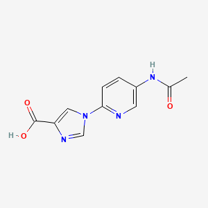 molecular formula C11H10N4O3 B2372118 1-(5-acetamidopyridin-2-yl)-1H-imidazole-4-carboxylic acid CAS No. 1803588-03-5