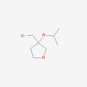 molecular formula C8H15BrO2 B2372120 3-(Bromomethyl)-3-(propan-2-yloxy)oxolane CAS No. 1935287-78-7