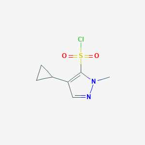molecular formula C7H9ClN2O2S B2372122 4-Cyclopropyl-1-methyl-1H-pyrazole-5-sulfonyl chloride CAS No. 2028841-31-6