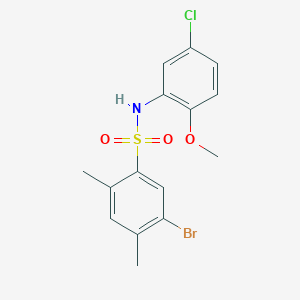 molecular formula C15H15BrClNO3S B2372125 5-Bromo-N-(5-chloro-2-methoxyphenyl)-2,4-dimethylbenzenesulfonamide CAS No. 2249239-26-5