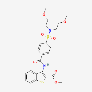 molecular formula C23H26N2O7S2 B2372132 methyl 3-(4-(N,N-bis(2-methoxyethyl)sulfamoyl)benzamido)benzo[b]thiophene-2-carboxylate CAS No. 397288-63-0