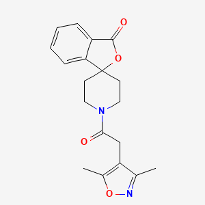 molecular formula C19H20N2O4 B2372147 1'-(2-(3,5-dimethylisoxazol-4-yl)acetyl)-3H-spiro[isobenzofuran-1,4'-piperidin]-3-one CAS No. 1705307-61-4