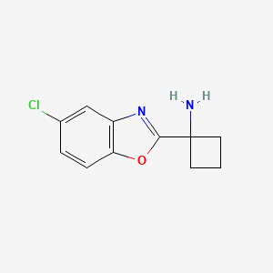 molecular formula C11H11ClN2O B2372171 1-(5-氯-1,3-苯并恶唑-2-基)环丁胺 CAS No. 1499704-42-5