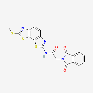 molecular formula C19H12N4O3S3 B2372174 2-(1,3-dioxoisoindol-2-yl)-N-(2-methylsulfanyl-[1,3]thiazolo[4,5-g][1,3]benzothiazol-7-yl)acetamide CAS No. 477503-60-9