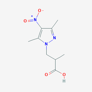 molecular formula C9H13N3O4 B2372191 3-(3,5-二甲基-4-硝基-1H-吡唑-1-基)-2-甲基丙酸 CAS No. 1005640-74-3