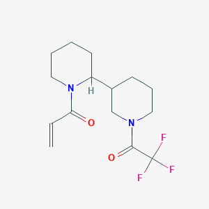 molecular formula C15H21F3N2O2 B2372198 1-[1'-(2,2,2-Trifluoroacetyl)-[2,3'-bipiperidine]-1-yl]prop-2-en-1-one CAS No. 2094319-61-4