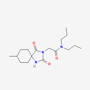molecular formula C17H29N3O3 B2372213 2-(8-methyl-2,4-dioxo-1,3-diazaspiro[4.5]dec-3-yl)-N,N-dipropylacetamide CAS No. 1574594-87-8