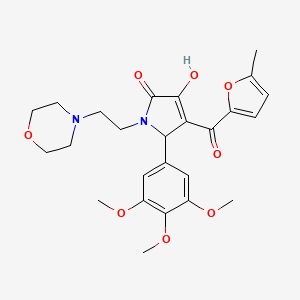 molecular formula C25H30N2O8 B2372238 3-hydroxy-4-(5-methylfuran-2-carbonyl)-1-(2-morpholinoethyl)-5-(3,4,5-trimethoxyphenyl)-1H-pyrrol-2(5H)-one CAS No. 371215-97-3