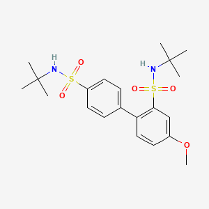 molecular formula C21H30N2O5S2 B2372243 N-Tert-butyl-2-[4-(tert-butylsulfamoyl)phenyl]-5-methoxybenzenesulfonamide CAS No. 2249406-05-9