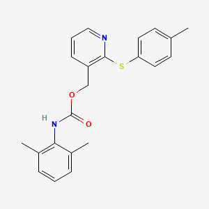 molecular formula C22H22N2O2S B2372245 {2-[(4-methylphenyl)sulfanyl]-3-pyridinyl}methyl N-(2,6-dimethylphenyl)carbamate CAS No. 338413-53-9