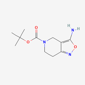 molecular formula C11H17N3O3 B2372249 tert-Butyl 3-amino-6,7-dihydroisoxazolo[4,3-c]pyridine-5(4H)-carboxylate CAS No. 1503686-08-5