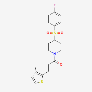 1-(4-((4-Fluorophenyl)sulfonyl)piperidin-1-yl)-3-(3-methylthiophen-2-yl)propan-1-one