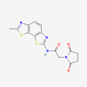 molecular formula C15H12N4O3S2 B2372264 N-(7-メチルベンゾ[1,2-d:4,3-d']ビス(チアゾール)-2-イル)-2-(2,5-ジオキソピロリジン-1-イル)アセトアミド CAS No. 361479-44-9