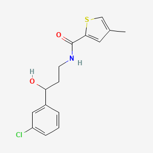 molecular formula C15H16ClNO2S B2372288 N-(3-(3-chlorophenyl)-3-hydroxypropyl)-4-methylthiophene-2-carboxamide CAS No. 2034466-70-9