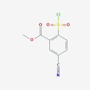 molecular formula C9H6ClNO4S B2372306 2-(氯磺酰基)-5-氰基苯甲酸甲酯 CAS No. 1909316-62-6