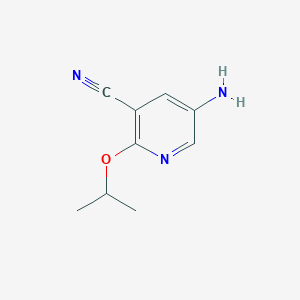 molecular formula C9H11N3O B2372311 5-Amino-2-(propan-2-yloxy)pyridine-3-carbonitrile CAS No. 1179272-25-3