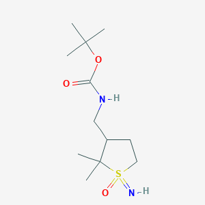 molecular formula C12H24N2O3S B2372317 Tert-butyl N-[(1-imino-2,2-dimethyl-1-oxothiolan-3-yl)methyl]carbamate CAS No. 2243512-11-8