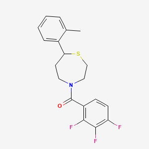 molecular formula C19H18F3NOS B2372321 (7-(邻甲苯基)-1,4-噻嗪烷-4-基)(2,3,4-三氟苯基)甲酮 CAS No. 1704521-89-0