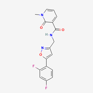 molecular formula C17H13F2N3O3 B2372323 N-((5-(2,4-difluorophenyl)isoxazol-3-yl)methyl)-1-methyl-2-oxo-1,2-dihydropyridine-3-carboxamide CAS No. 1209370-84-2